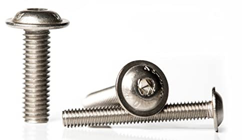 M6 (6mm x 25mm) A2 Stainless Steel Flanged Button Head Screws Bolts Allen Socket with Collar (Pack of 20) H06BC