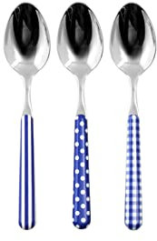 Home Provence Set 6 Cucchiaini Caffè in Acciaio Inox, Decoro Blu
