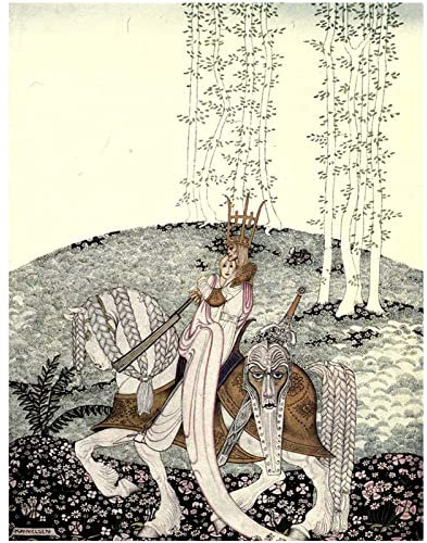 VIRIVI Kay Nielsen Wandkunst, abstraktes Kunstwerk, moderne Dekorationen, hochwertige Leinwand, fertig zum Aufhängen, 35 x 45 cm, ungerahmt