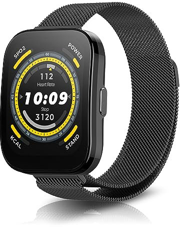 NicMool 22mm Armband für Amazfit T-Rex 3 Pro 48mm/Balance 2/Bip 6/Bip 5/Balance/Cheetah, Metall Edelstahl Ersatzband Mesh mit Magnetverschluss Uhrenarmband für Amazfit GTR 4/3 Pro/3/2 eSIM/2e-Schwarz