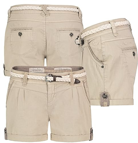 Eight2nine Short Bermuda Kurze Hose Sommer Chino Shorts Stoff Hotpants mit Gürtel
