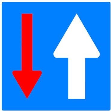 Signalétique.biz France – Panneau temporaire réfléchissant en plastique COMACEL 500 mm – Priorité au sens inverse