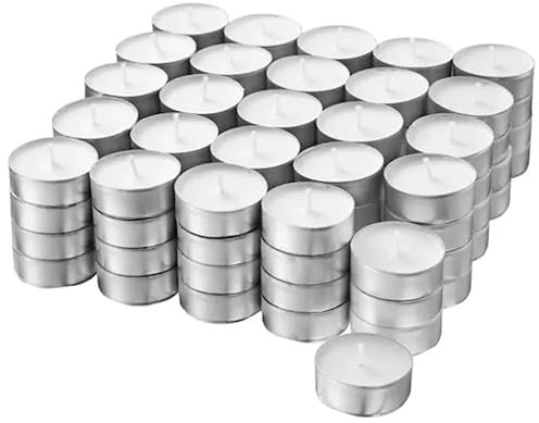 50 Bougies chauffe-plat durée 4 heures pour photophore ambiance soirée mariage anniversaire