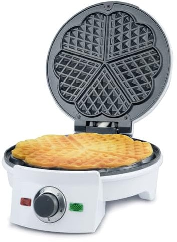 Korona 41007 - Piastra per waffle a forma di cuore, ideale per feste o compleanni, superficie di cottura Ø 20 cm, potenza 1000 Watt