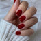 Square Fake Nails Short, 24Pcs Wine Red False Nails, Burgundy Stick on Nail Press on Nails, Glossy Solid Colour French Nail Tips with Nail Glue for Women Girls Nail Art Decoration(Wine Red)