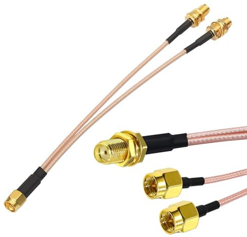Doppio SMA Sdoppiatore Splitter Cavo,SMA Femmina a Doppio SMA Maschio,Cavo SMA Prolunga Antenna,RG316 Cavo Coassiale,15 cm RG316 50 ohms,per Antenna Router Modem MiFi Mobile Hotspot Router Cellulare