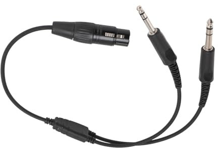 Adaptador de Auriculares XLR a GA de 5 Pines, Cable Blindado Flexible Macho a Hembra XLR a GA Adaptador de Auriculares de Aviación de Doble Enchufe para Auriculares de Aviación
