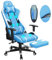 Douxlife Gaming Stuhl, mit 7 Punkt Massage, Fußstütze, Ergonomischer Bürostuhl, 90-175° Rückenlehne Einstellbar, Verstellbare 2D Armlehne, PC Gamer Stuhl Schreibtischstuh, 180KG, Blau Weiß