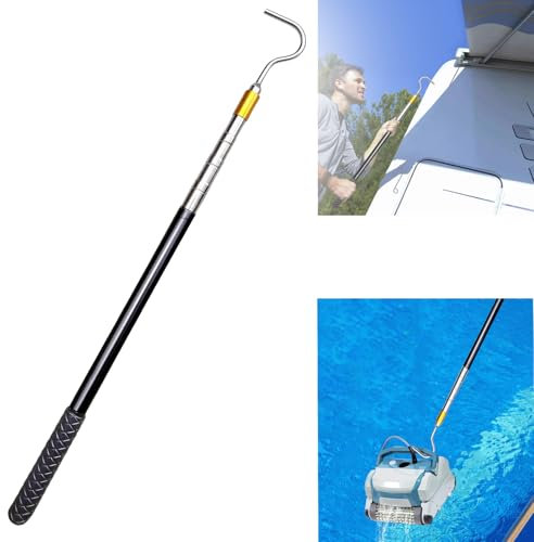 STFALI Teleskopstange mit Haken für Sonnensegel Keder,Bootshaken, Stange mit Haken für Seagull SE und Scuba SE Poolroboter, Markisenöffner für Wohnmobile