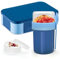 XJIANFU Brotdose Kinder mit Fächern,900ml Auslaufsichere Bento-Box und Müslibecher to Go 350ml+450ml,Auslaufsicherer Lunchbox und Müslibecher Set(1270+3545-Blue)