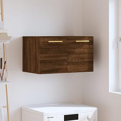 ShGaxin Armario de Pared Madera ingeniería marrón Roble 60x36,5x35 cm, Mueble Auxiliar, Mueble De Cocina, Armarios De Cocina, Armario Colgar, Auxiliares para Baños, Armarios Baño - 830011
