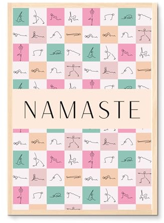 Generisch GRAVURITE - Namaste Poster Deko, Yoga Motivation Chakra Grußformel, Geschenk Liebe, Spiritualität, Yoga, Freundschaft, Namaste für Studio Wohnzimmer Schlafzimmer, ohne Rahmen