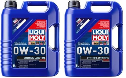 LIQUI MOLY Synthoil Longtime Plus 0W-30 | 5 L | vollsynthetisches Motoröl | Art.-Nr.: 1151, farblos (Packung mit 2)