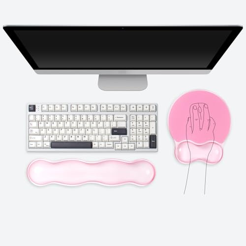 Mousepad with Gel Wrist Rest for Keyboard and Mouse - Office Accessories | Soft and Cool, Cute Desk Accessories for Office/Home/Desktop/Latop
