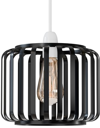 Black Ceiling Light Wire Basket Metal Basket Pendant Lighting Ceiling Light Shade Lampshade (18 cm Black Cage)
