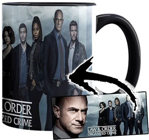 Law & Order Organized Crime Christopher Meloni Tasse Innen & Henkel Schwarz Keramikbecher Mug