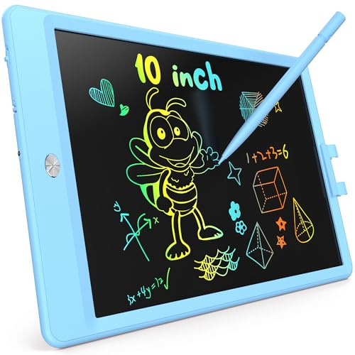 KOKODI Pizarra Mágica LCD de 10 Pulgadas – Brillante y Colorida, Juguetes Reutilizables para Niños a Partir de 3 Años, Ideal como Regalo de Cumpleaños y Pascua para Niñas y Niños (Blau)