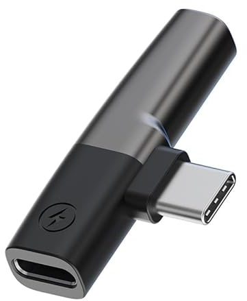 Adaptador USB C a Jack 3,5 mm y Carga 2 en 1,música y carga a la vez | adaptador auriculares Tipo C a jack con DAC,compatible con i Phone 16/15 Pro Max,Sam sung Galaxy,Hua wei y otros móviles USBC