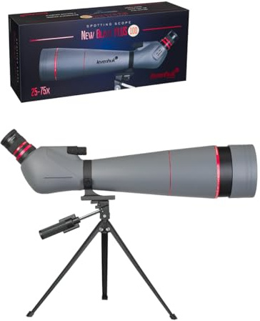 Levenhuk New Blaze PLUS 100 Cannocchiale Terrestre con Ingrandimento 25-75x | Corpo Protetto IP64 con Riempimento ad Azoto, Ottiche BK-7 FMC, Ideale per Natura, Fauna, Astronomia e Lunghe Distanze