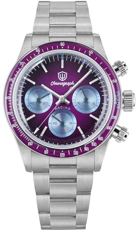 watchdives WD6263 Vintage Rennchronograph Uhr Japan VK63 Meca-Quartz Uhren Saphirglas Armbanduhr 100m wasserdichte BGW9 Blau Leuchtende Uhr Edelstahl Armband für Herren