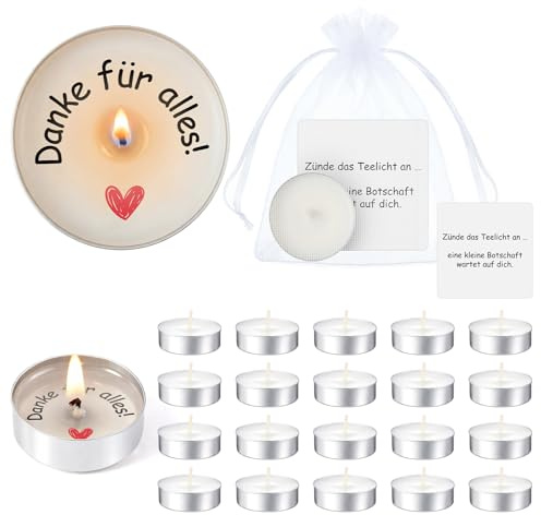 BBTO 15 Set Danke für Alles Teelicht Kerzen Geachenke für Kollegen Lehrer | Abschiedsgeschenke, Dankeschön Geschenk, Kerzen mit Spruch, für Team Jobwechsel, für Ruhestand Freunde, für Weihnachten