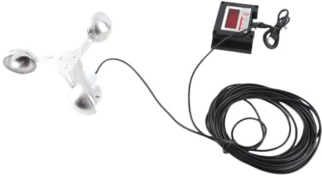 Qcwwy Wetterstationen und Zubehör, 3-Tassen-Windgeschwindigkeitsmesser, Zuverlässiger Windgeschwindigkeitsalarm für Kraftwerke und Wetterstationen, Turmdrehkran-Anemometer