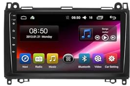 GPS Navi Navigationsgerät 2 Din für Benz W169 W245 B200 W906 Sprinter W639 mit Bluetooth Fm Radio, Mirror Link, USB, Aux, Bluetooth Unterstützt Tpms Lenkradsteuerung, 4 Kern 2G+32G