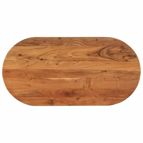 Lumanois Tischplatte 80x40x2,5 cm Oval Massivholz Akazie,7.09kg,370082