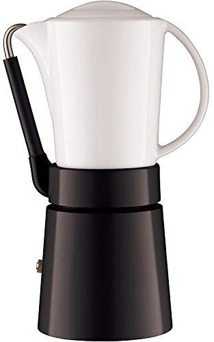 aerolatte Caffé Porcellana / Stovetop Espresso Maker, 4-Cup / 250 ml, Black