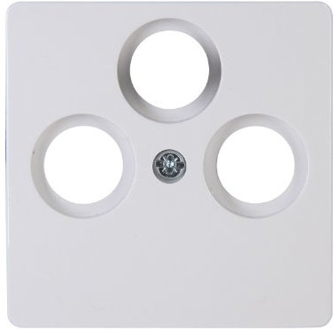 Kopp PARIS 3-fach Abdeckung für Antennensteckdose - Arktis-Weiß - 5,7 x 5,7 cm - Hochwertiger Unterputz-Rahmen für TV/RF Antennendose - Stilvolle IP20 Steckdosen-Abdeckung aus Kunststoff