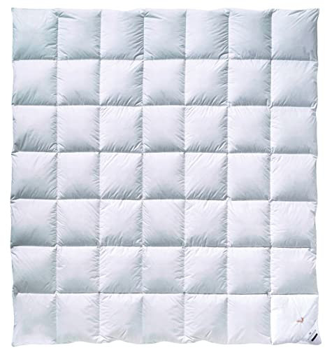 Billerbeck Daunendecke - E04 Gold Edition - Bettdecke für alle Jahreszeiten - 200 x 200 cm Decke mit echten Daunen - Wärmestufe Mittel