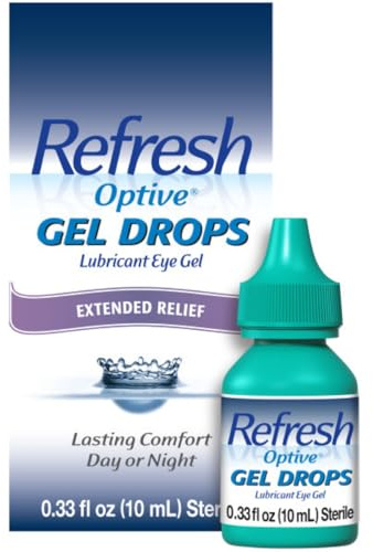 Refresh Optive Gel Drops Lubricant Eye Gel For Dry Eyes, 0.33 Oz Sterile