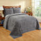 Better Trends Rio Collection ist super weich und leicht mit floralem Design, 100% Baumwolle, getuftet, einzigartig, luxuriös, maschinenwaschbar, trocknergeeignet, Doppelbett-Tagesdecke, grau