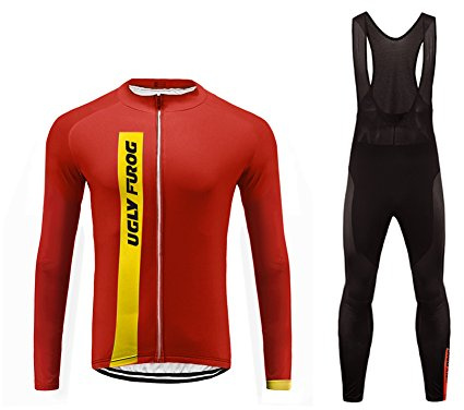 UGLY FROG Radtrikot Fahrradtrikot Fahrradbekleidung Herren Winter Thermisches Rad Trägerhose Radhose für Männer Top Outdoor Sports Radfahren Hose Fahrrad Thermo Lange Hosen Radlerhose Bibtights