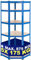 CLP Eck-Regal Flint I Böden Bis Je 175 KG Belastbar I Metall, Farbe:blau, Größe:100x80x180 cm