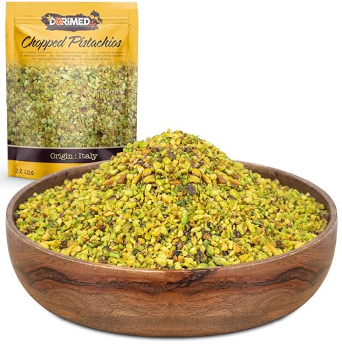 Pistazien gehackt ungesalzen | 1 Kg Pistazien 100% natürlichen Ursprungs | vegan und vegetarisch | geschält, gehackt, frisch | nicht geröstet | Dorimed