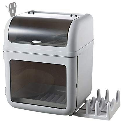 Aufbewahrungsbox für Geschirr Staubdichter Geschirrtrockner mit Deckeldeckel Doppelschichtiger Flaschenhalter 33 * 28 * 41 cm