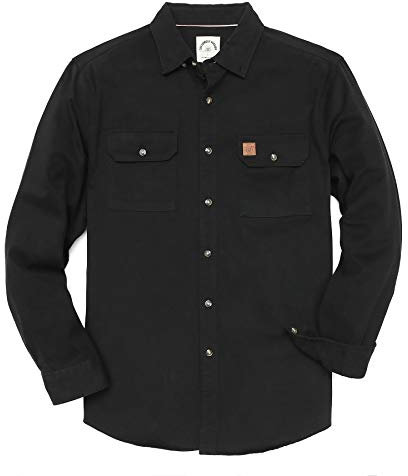 Dubinik® Chemises en Jean pour Homme à Manches Longues - Coupe Droite - Coupe Droite - Coupe Normale - Chemise de Travail, Noir, XL