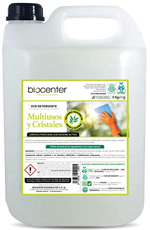 BIOCENTER - Limpiador ecológico Multiusos y Cristales de Oxígeno Activo - garrafa Ecofriendly de 5 Kg
