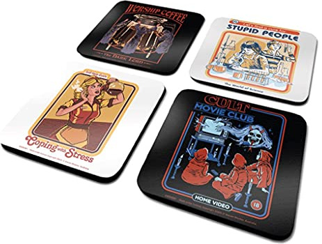 Steven Rhodes Steven Rhodes - Lot de 4 Dessous de Verres Indifférent sous-Verres Standard Plastique