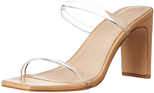 The Drop Damen Avery Square Toe Two Strap High Heeled Sandalen - Transparent - Gr. 39 EU