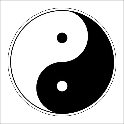AMA shop Aufkleber Tao Yin und Yang, aus PVC, für Wandaufkleber, Auto, Motorradhelm, Wohnmobil