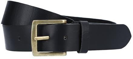 Gusti Gürtel Leder - Jori schlichter Ledergürtel mit goldener Schnalle Accessoires Herren Damen Unisexgürtel Schwarz Leder