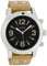 Oozoo Herrenuhr mit Nieten Lederband 45 MM Schwarz/Sand C6112