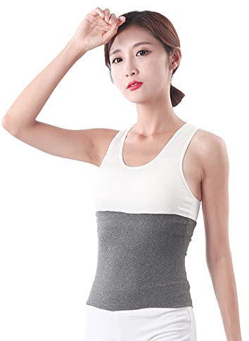 YUPPIE TONE Damen Basic Tube Nierenwärmer Elastischer Hüftwärmer Leibwärmer mit Verlängerter Taillenstütze,Grau XXL