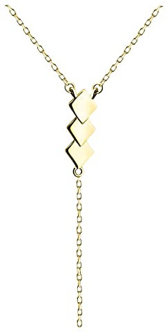SOFIA MILANI - Damen Halskette 925 Silber - vergoldet/golden - Quadrat Anhänger - N0460