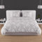 Soleil d'ocre, Parure Housse de Couette en Coton 57 Fils 240x220 cm Togo Blanc