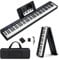 COSTWAY 88-Key Foldable Digital Piano Keyboard, Full Size Semi-Weighted Keyboards with MIDI, Split Function, Sustain Pedal & Carrying Bag, Portable Electric Pianos for Beginner, Kids, Adult (Black)