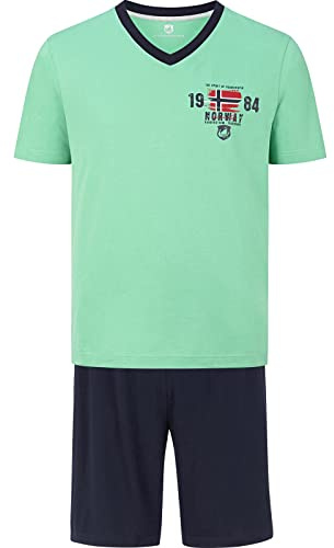 Jan Vanderstorm Herren Kurzer Schlafanzug Edin Grün, XL - 56/58