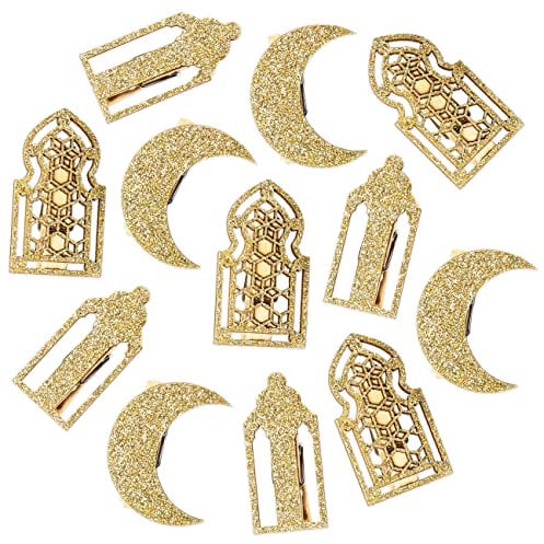Papierdrachen 12 Ramadan Motivklammern - Laternen und Monde - Dekoration für Ramadan für Geschenke, Tischdeko, Karten, Servietten und mehr - Set 1